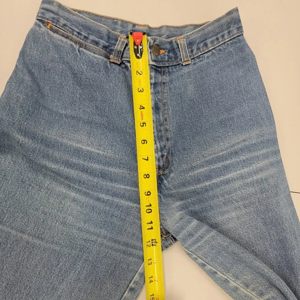 70s Vintage High Waist Wide Leg Chic Jeans 24 - Picture 9 of 11